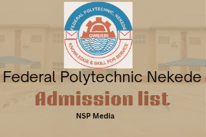 Federal Polytechnic Nekede Admission List